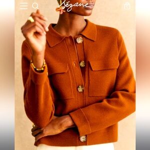 SEZANE BETTY CARDIGAN in HAZELNUT